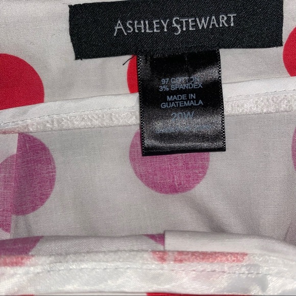 Ashley Stewart pink & red geometric circle print belted full skirt size 20W - Picture 4 of 6
